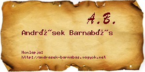 Andrásek Barnabás névjegykártya